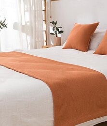 voordelige -Bedloper Bed Sjaal Wafel Decoratieve Bed Sjaal voor Thuis Hotel Bedspreads Sjaals Bescherming Modern Effen Bedloper voor Voet van Bed Thuis Slaapkamer Beddecoratie