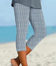 abordables -Pantalones Capris de Leggings para Mujer Alta Elasticidad Moda Streetwear Longitud Completa Cintura Alta Impresión Floral Térmico Cálido Transpirable Suave Outdoor Diario Lino como Combo Gris Oscuro