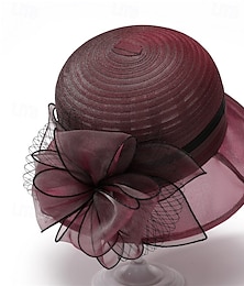levne -Doplňky do vlasů Organza Kbelík Svatební Narozeniny Ležérní Večerní oslava koktejl Elegantní Roztomilý S Květiny Přílba Pokrývky Hlavy