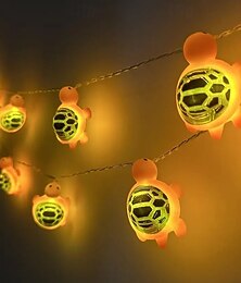 economico -luci a forma di tartaruga a forma di squalo, luci a forma di animale marino, luci fatate da 1,5 m e 10 LED, decorazione a batteria, per casa, camera da letto, estate, tema animale marino, festa,