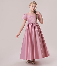 levne -Děti Dívčí Šaty na párty Pevná barva Krátký rukáv Zvláštní příležitosti Princeznovské Polyester Šaty na párty Léto Jaro 4-12 let Více barev Bílá Šampaňská