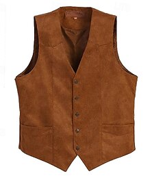 economico -Per uomo Gilet Panciotto Da mare Giornaliero Ricevimento di matrimonio Appuntamento Di tendenza Informale Primavera Autunno Bottoni Tasche Nylon Comodo Liscio Monopetto - 1 bottone A V Standard Nero