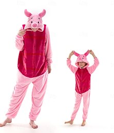 ieftine -Carnaval Desene Animate Peteci Costum de grup Haine de noapte Pijama Întreagă Costum de carnaval Purcel / Porc Animal Pijama Întreagă Pijamale Kigurumi Costum amuzant Pentru Pentru copii Adulți