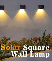 economico -luci da parete solari impermeabili per esterni bianco caldo/rgb led illuminazione decorativa per cortile giardino e pareti esterne luci da recinzione solari per esterni 2 pezzi