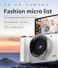 economico -fotocamera digitale retrò da 64 megapixel con obiettivo cmos 4k hd, obiettivo grandangolare hd, obiettivo angolare opzionale