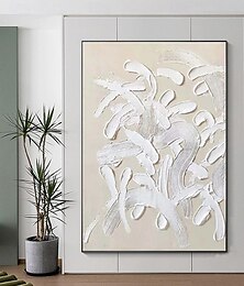 billiga -handgjord oljemålning canvas väggkonst dekoration wabi-sabi stil abstrakt mjölkvit fast textur för hem vardagsrum dekor rullad ramlös osträckt målning