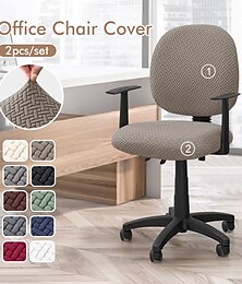 billiga -2 st/set jacquard stretch kontorsstolsöverdrag - avtagbart  & tvättbart överdrag för datorstol