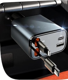 voordelige -intrekbare autolader 120w supersnel opladen metalen sigarettenaansteker 4 in 1 auto opladen