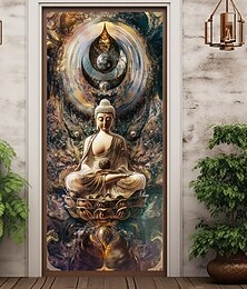 abordables -Décorations de Porte Bouddha Bohémien Couvre-Portes Tapisserie de Porte Rideau de Porte Décoration Toile de Fond Bannière de Porte Intérieur/Extérieur pour Porte Avant Maison de Campagne