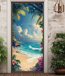 economico -Decorazioni Porta Paesaggio Copertura Porta Tappeto Porta Spiaggia Oceano Decorazione Tenda Porta Sfondo Banner Porta Interno/Estreno per Porta D'Ingresso Fattoria