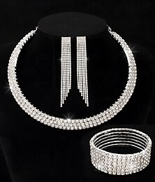 economico -I monili nuziali 1 Lega 1 bracciale Orecchini Collane Per donna Moda Lusso Coreano Romantico Fantasia Gioia Di forma geometrica Parure di gioielli Per Abiti da sera per feste Regalo