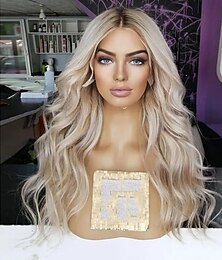 preiswerte -Brasilianische 100 % Echthaar-Perücke mit 5 x 5 Verschluss, klebefreie Perücken, 13 x 4 Lace-Front-Perücke, gewellte aschblonde Ombre-Perücke aus Echthaar, vorgezupft für Frauen