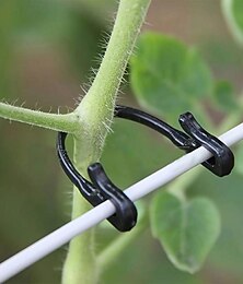 abordables -Los clips de plástico negros de 50 piezas están diseñados para sujetar plantas como tomates y vides, y sirven como sujetadores para mallas de jardinería utilizadas en jaulas y enrejados agrícolas.