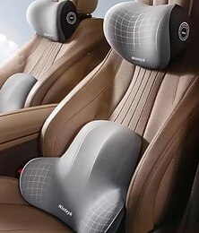abordables -1 pièce / 2 pièces oreiller appui-tête de voiture coussin de taille en mousse à mémoire de forme soutien lombaire dossier voyage coussin de cou protection voiture véhicule fournitures