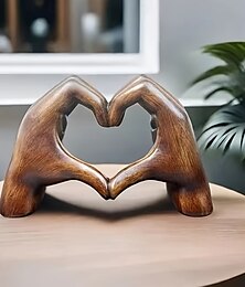 お買い得  -樹脂製のハート型ハンド彫刻装飾フィギュア、愛にインスパイアされたアート像、ホームオフィスの棚、リビングルームの装飾、母の日、新年、イースターパーティーの装飾、ホリデーギフトの卓上アクセント