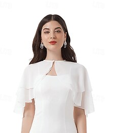 voordelige -zachte chiffon omslagdoek voor dames, bolero, avondjurk, bruiloftscape, flapper, omslagdoek