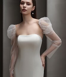 abordables -Dentelle Longueur Coude Gant Elégant / Style classique Avec Couleur Pure Gants de Mariage / Fête
