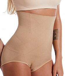 economico -shapewear da donna, mutandine modellanti elastiche, indumenti da notte in nylon elastan, formali, da matrimonio, da festa, tinta unita, nero, albicocca, estate, primavera, autunno, inverno