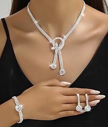 abordables -Nuptiales Parures 1 Alliage Boucles d'Oreilles Colliers décoratif Femme mode Luxe Mignon Fantaisie Joie Forme Géométrique Parure de Bijoux Pour Tenue de soirée