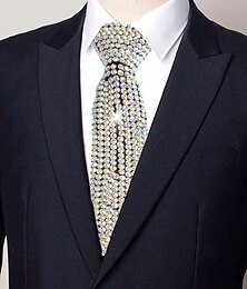 abordables -cravate style diamant en strass pour hommes et femmes – détail étincelant en faux diamant pour événements officiels, fêtes et occasions spéciales
