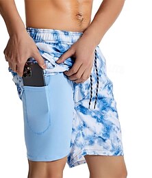 billiga -Herr Badshorts Boardshorts Boardshorts Underdelar Snörning Med fickor Simmning Surfing Strand Vattensport Tryckt Sommar Vår