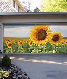 billiga -Landskap solrosor dörrdekorationer garage dörr cover utomhus banner stor bakgrund för semester utomhus garage dörr hem vägg dekorationer