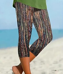 abordables -Leggings pour femmes Capri Pantalons Haute Élastique Mode Streetwear Longueur Complète Taille Haute à Carreaux Imprimé Thermique Chaud Respirant Doux Extérieur Quotidien Gris Fer Automne Hiver