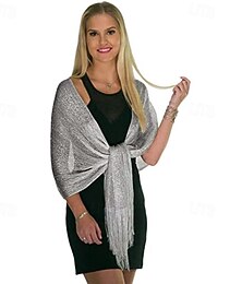 economico -scialli e mantelle metalliche scintillanti da donna per abiti da sera, feste di matrimonio