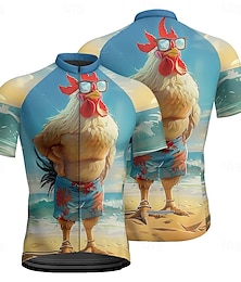 abordables -Hombre Maillot de Ciclismo Manga Corta Bicicleta Camiseta Maillot con 3 bolsillos traseros MTB Bicicleta Montaña Transpirable Secado rápido Diseño Anatómico Capilaridad Azul Animal Deportes Ropa