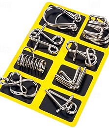 voordelige -metalen puzzelspel set educatief speelgoed spel ontgrendelen ijzeren ketting speelgoed ontgrendelen link spel magisch speelgoed feest negen-ring puzzel intelligentie gesp slot kongming slot halloween