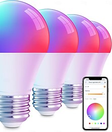זול -e26/e27 rgb LED חכמות נורות - 10w שינוי צבע, ניתן לעמעום wifi, עובד עם alexa  & גוגל 4 יחידות