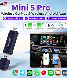 voordelige -carlinkit mini 5 pro carplay draadloze adapter smart wireless carplay android auto usb dongle wifi bluetooth auto verbinding ota upgrade
