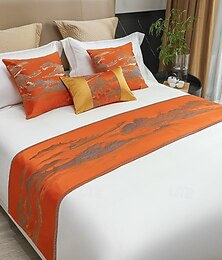 abordables -Couverture de lit écharpe décorative en satin pour les couvre-lits d'hôtel à domicile protection moderne écharpe de lit unie pour le pied du lit décoration de literie de chambre