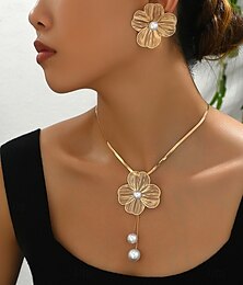 abordables -Parure de Bijoux 1 jeu Alliage 1 Collier Boucles d'Oreilles Femme Mode Parure de Bijoux Pour Soirée robe demoiselle d honneur