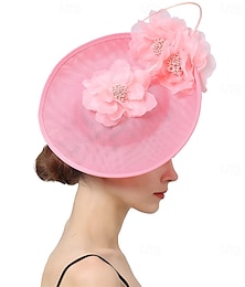 abordables -accessoire Imitation Lin Mariage Soirée Élégant Mariage Avec Fleur Casque Couvre-chef