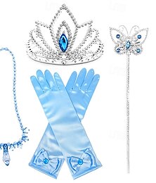 economico -Bambini Ragazze Guanti Accessori per capelli Collane Tiara Principessa Dolce Feste Compleanno Tinta unica Blu Azzurro