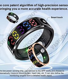 economico -r12 smart ring uomo donna schermo led regalo anello frequenza cardiaca monitor ossigeno nel sangue modalità multi sport