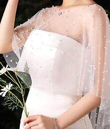abordables -Etoles de Femme Elégant Sans Manches Polyester Boléros de Mariage Avec Billes Pour Soirée Printemps été