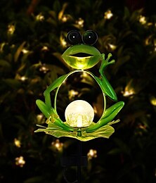 economico -luci solari a led per esterni, luci da giardino a forma di rana, luci da terra in ferro battuto, decorazioni per animali, luci solari da giardino impermeabili, accensione/spegnimento automatico