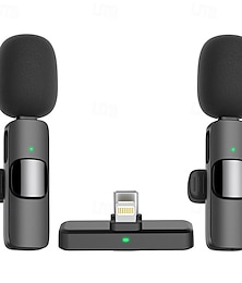 זול -מיקרופון lavalier אלחוטי bluetooth דש טלפון מיקרופון להקלטת וידאו - מיני קליפ על מיקרופונים לאייפון  & דְמוּי אָדָם