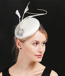 billige -Hodeplagg Stoff Fedora Hatt Bryllup Bursdag Te-Party Hesterace Cocktail Elegant Vintage Søt Med Blomster Hodepryd Hodeplagg