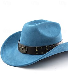 billiga -Herr Solhatt Cowboyhatt Fedora Trilby hatt Svart Vin Ull Vintagestil Mode 1700-talet Dagligen Temafest Enfärgad / vanlig färg Solskyddskräm Cosplay