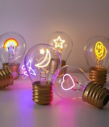 abordables -Lampe de table LED rechargeable Edison à piles de type C, veilleuse décorative amusante pour la maison, la chambre d'enfant, un mariage, une fête d'anniversaire, un cadeau de Noël