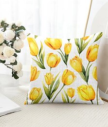 economico -Cuscini Decorativi Fiori Tulipani Copertura 1PC Morbido Cuscino Quadrato per Divano Camera da Letto Soggiorno Sedia Primavera Estate