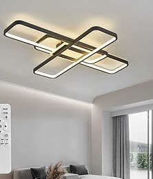 billige -moderne taklampe 23,6 i 96w 35,8 i 124w led uendelig dimming appremotekontroll 4-ring svart innebygd taklampe egnet for lavt tak soverom stuer spisestuer