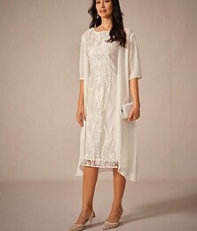 economico -giacca copricostume in chiffon da donna tinta unita elegante alla moda mezza manica bianca estate primavera