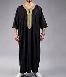 economico -Per uomo Abbigliamento da Casa Camicia da Notte Stampe Grafiche Elegante Comfort Vestaglie a kimono Casa Quotidiano Poliestere Traspirante Manica Lunga Primavera Nero Bianco
