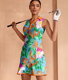 preiswerte -Damen Golfkleid Himmelblau Ärmellos Kleid Damen-Golfkleidung, Kleidung, Outfits, Kleidung
