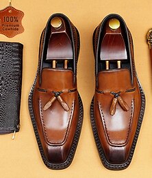abordables -mocassins en cuir véritable faits à la main pour hommes - chaussures habillées à pampilles marron de qualité supérieure pour le derby du Kentucky, les affaires et les occasions formelles