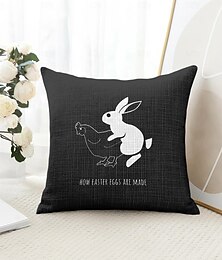 abordables -Housse de Coussin Décorative de Pâques Lapin Drôle 1PC Doux Carré Coussin de Canapé Housse de Coussin pour Chambre Salon Canapé Chaise